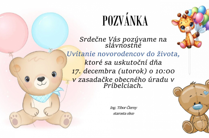 Uvítanie detí do života 17.12.2024